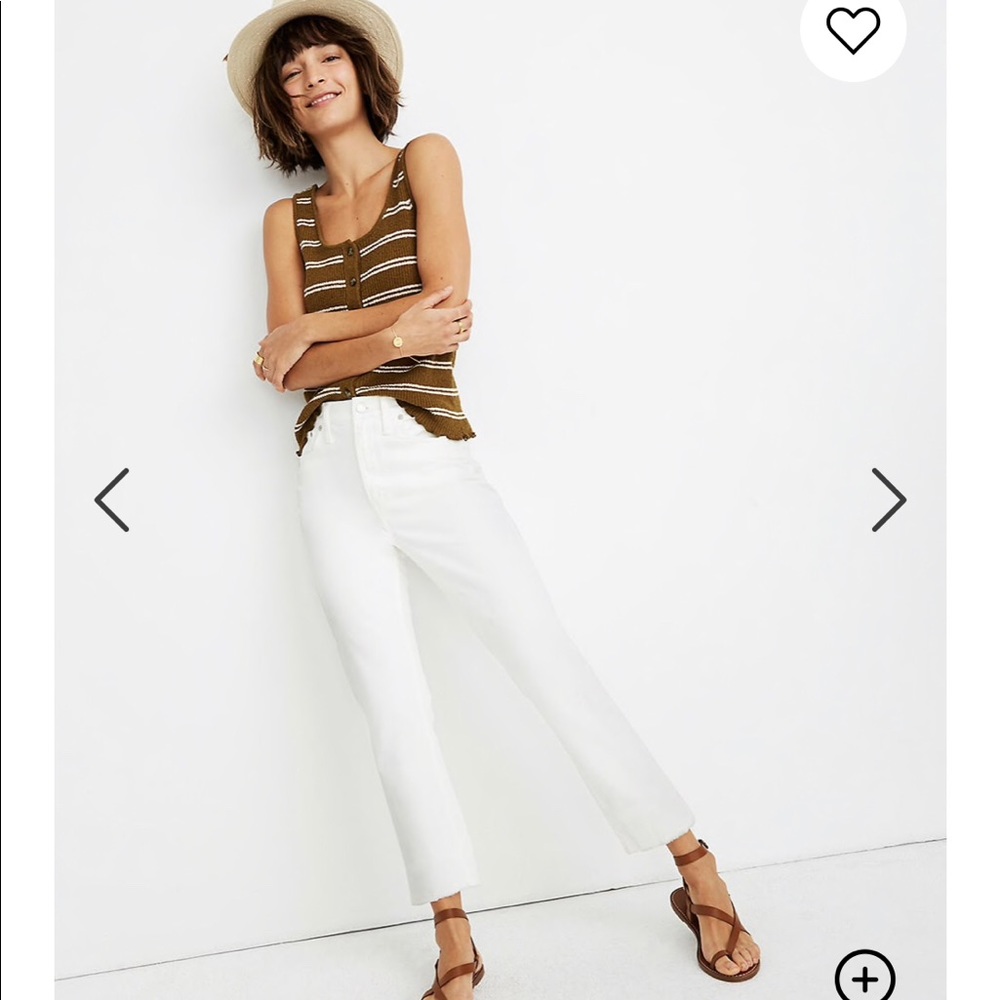 Madewell - high-rise slim boy Jean in tile white